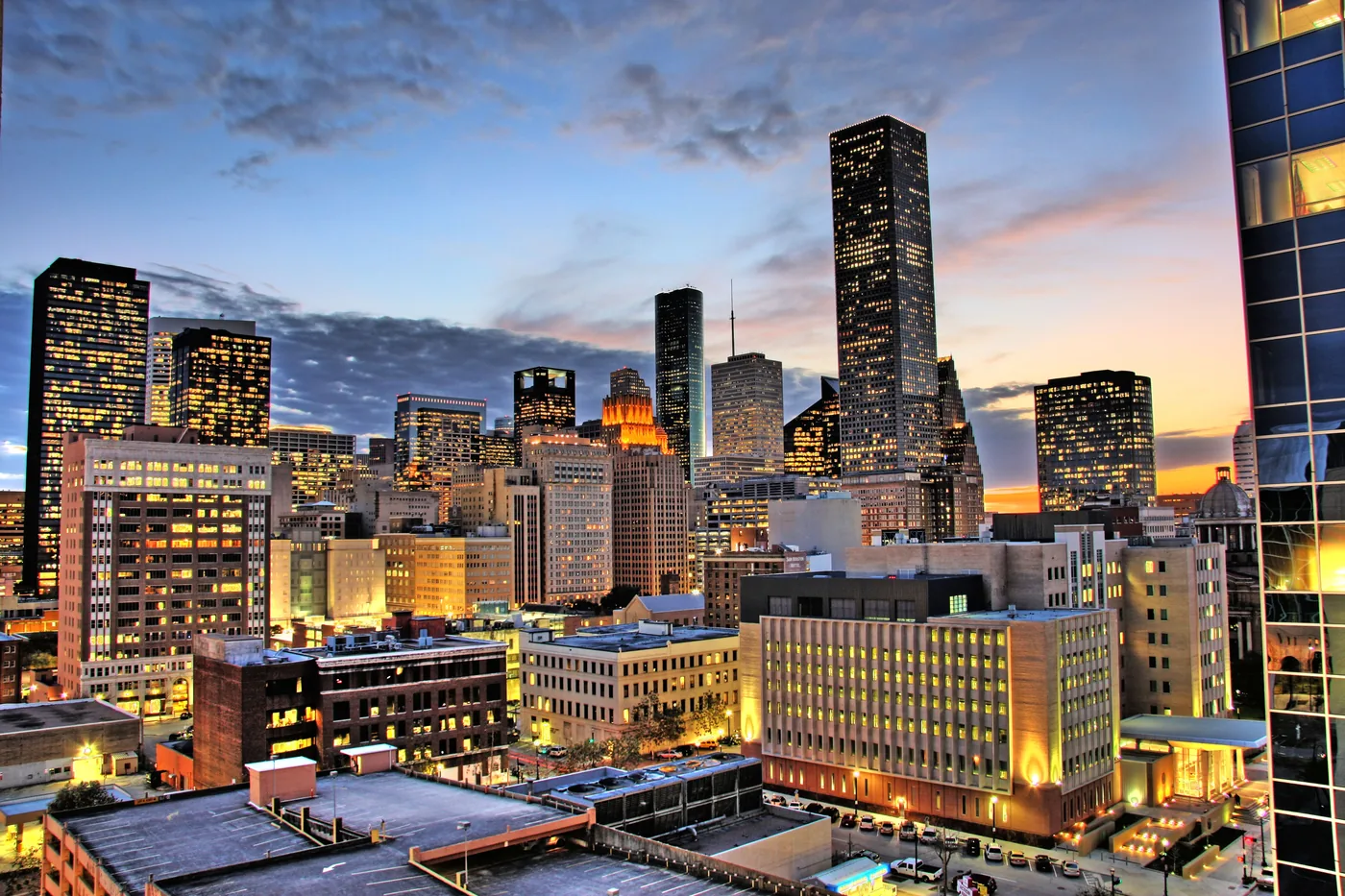 Houston skyline at night — engineering excellence since 1959