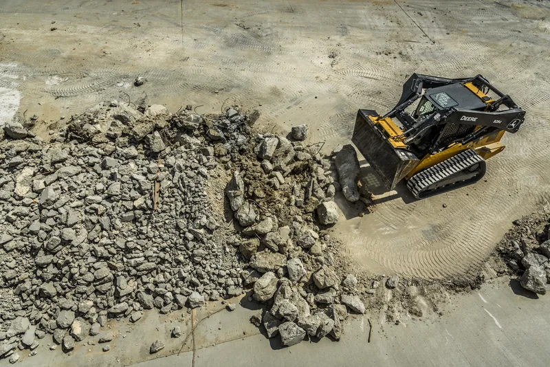 Dozer clearing a construction site