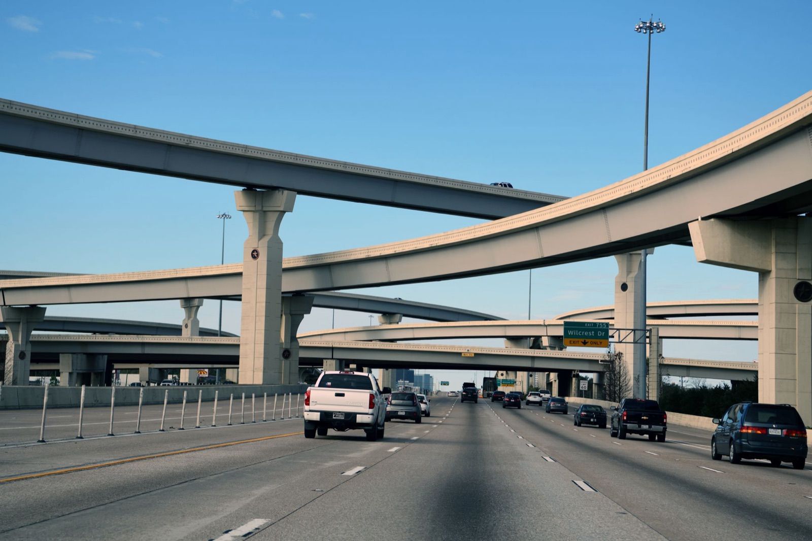 Completed Beltway 8 interchange, aerial view