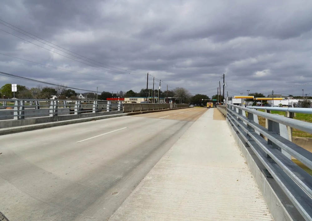 Completed Stella Link Bridge extension over Brays Bayou