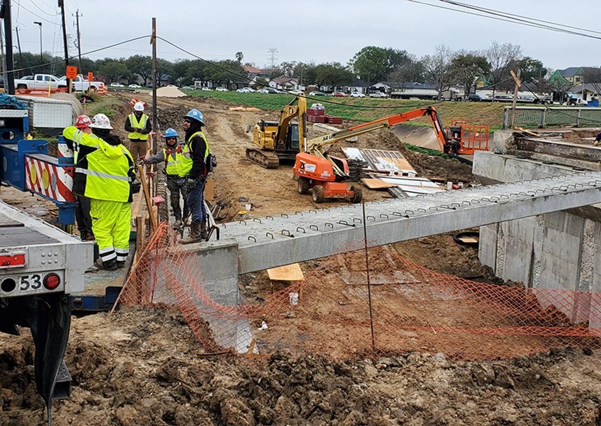 Stella Link Bridge site before the extension over Brays Bayou