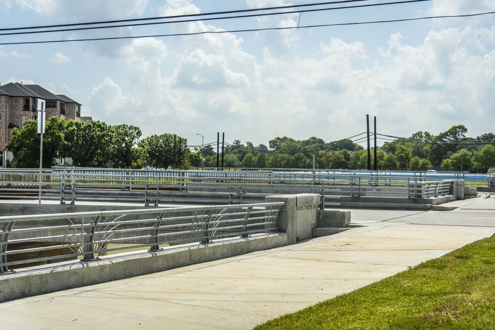 Aerial view of the Stella Link Bridge and Brays Bayou corridor