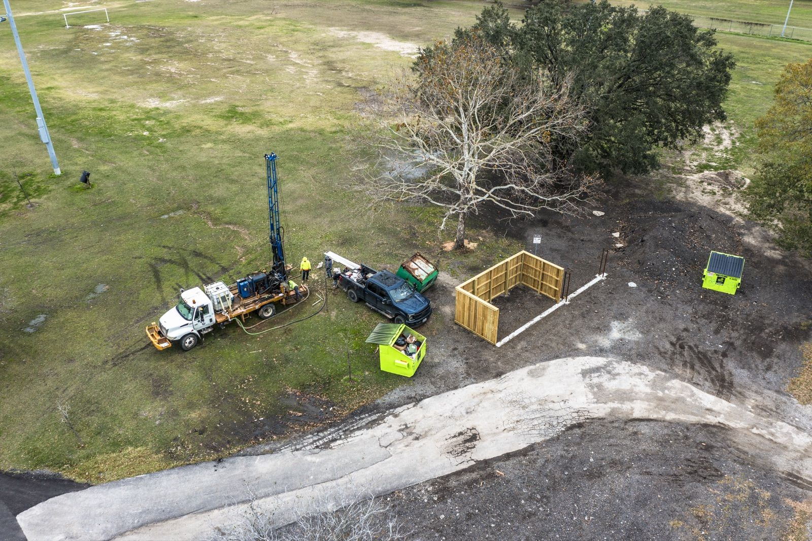 ATL crew performing site investigation at Burnett Bayland Park