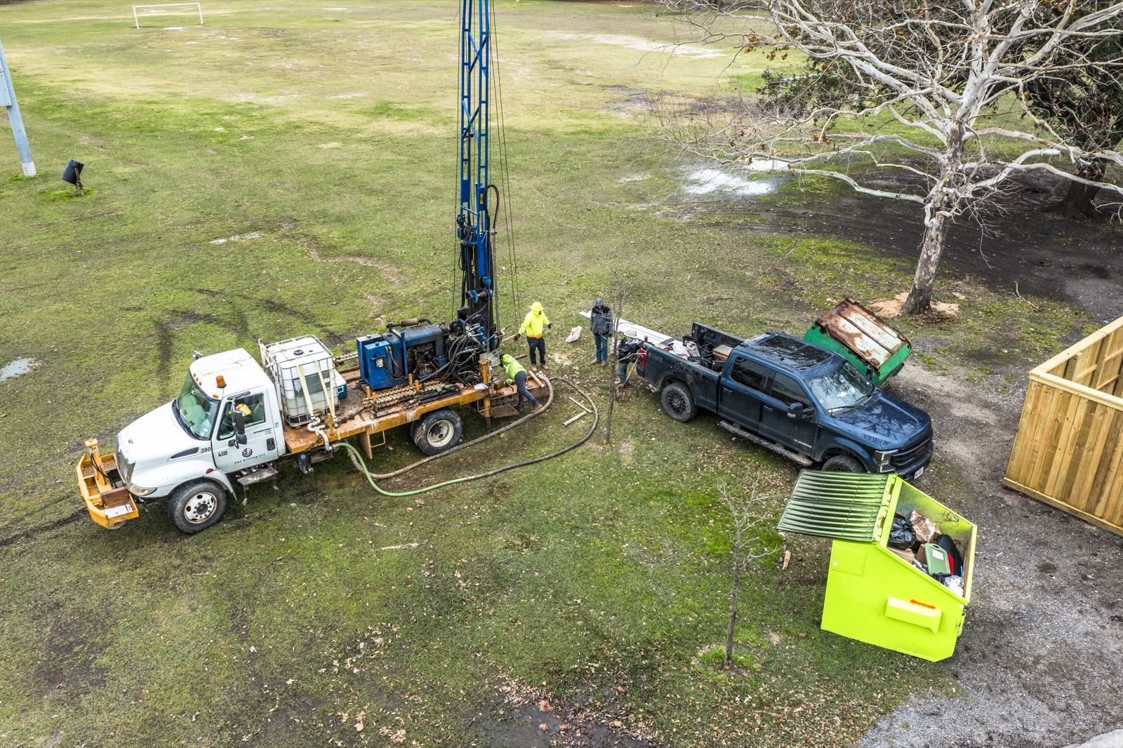 Drilling and sampling operations at Burnett Bayland Park
