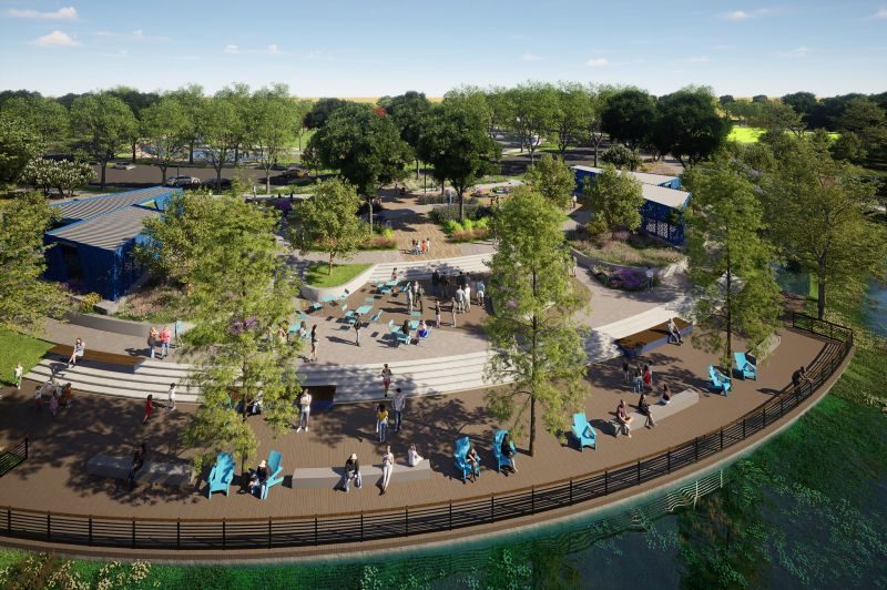 Burnett Bayland Park design rendering — reimagined park features