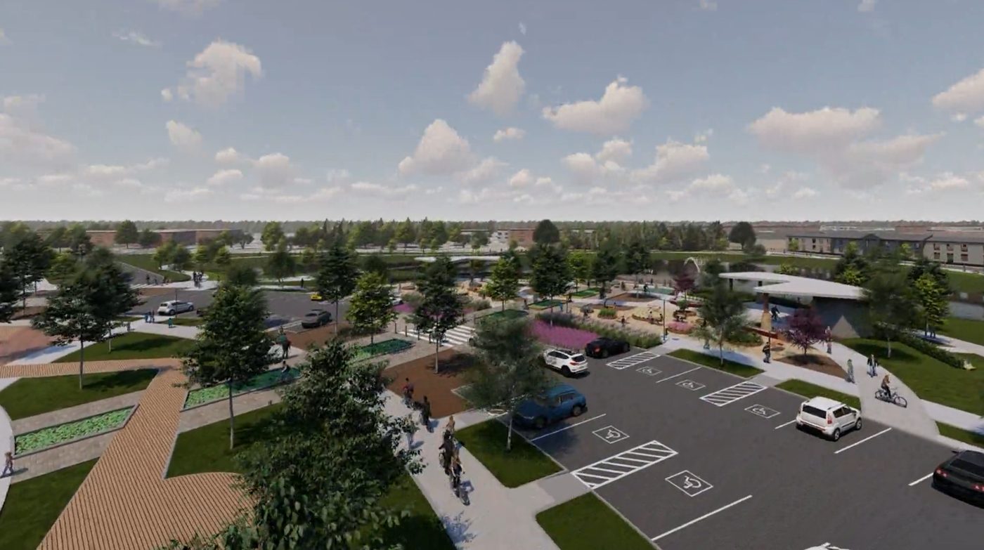 Burnett Bayland Park parking lot design rendering