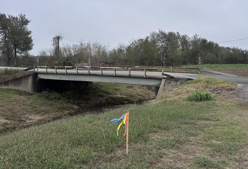 Geotechnical boring location near the Rogers Road bridge
