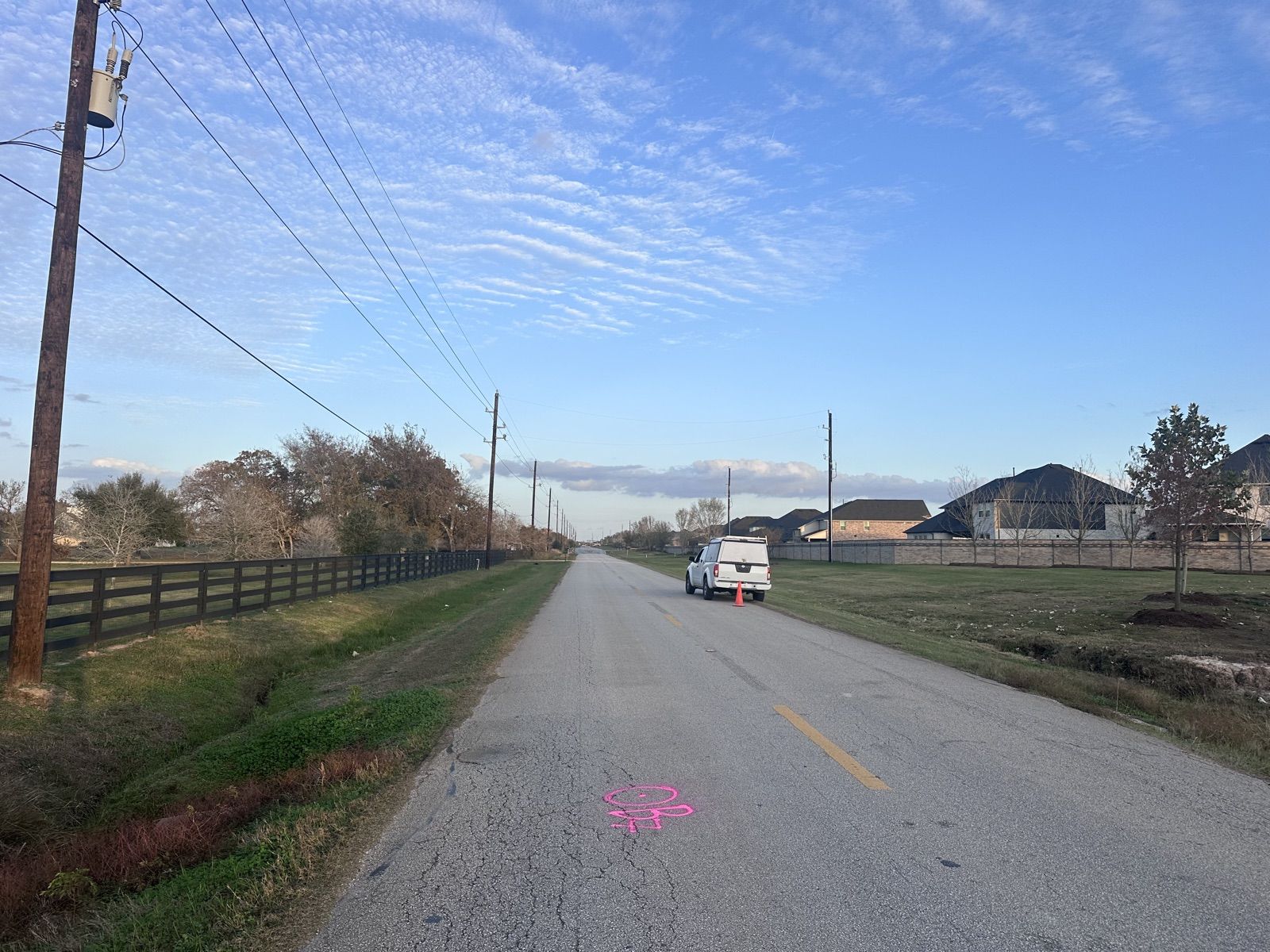 Field investigation point along Rogers Road