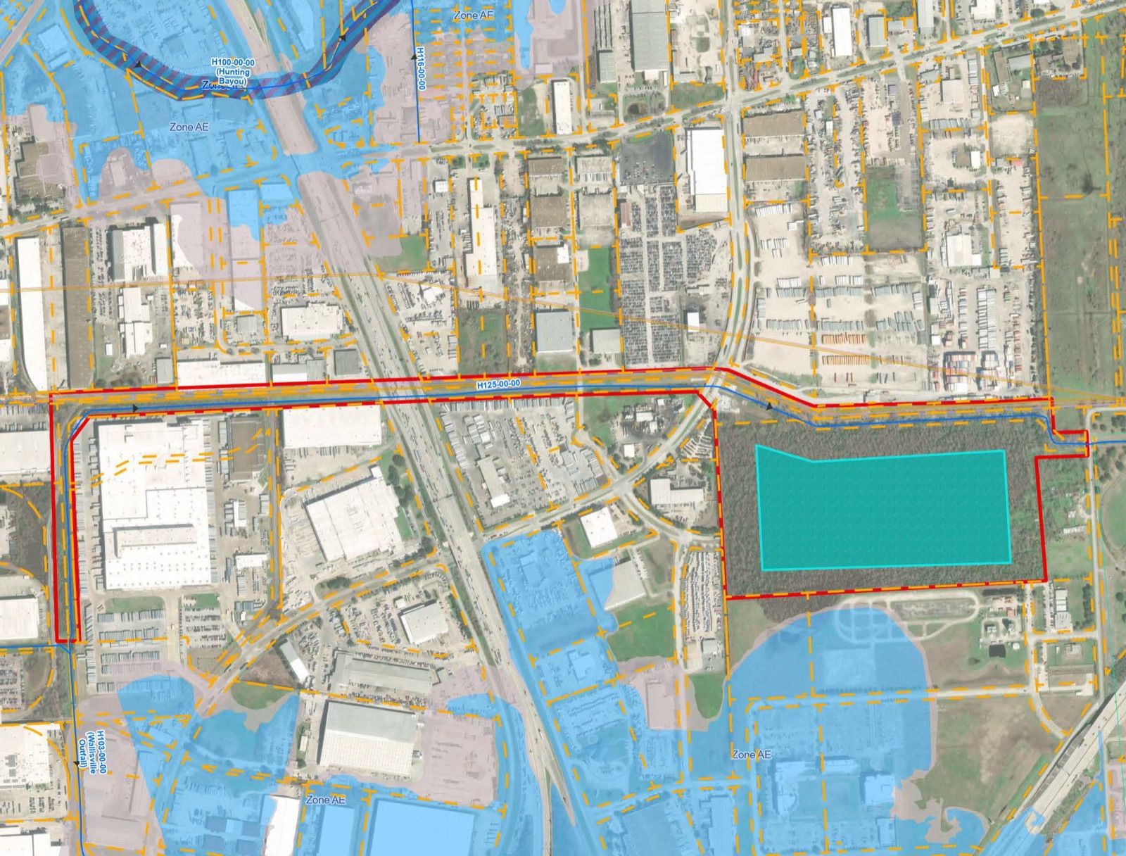 Proposed stormwater detention basin location
