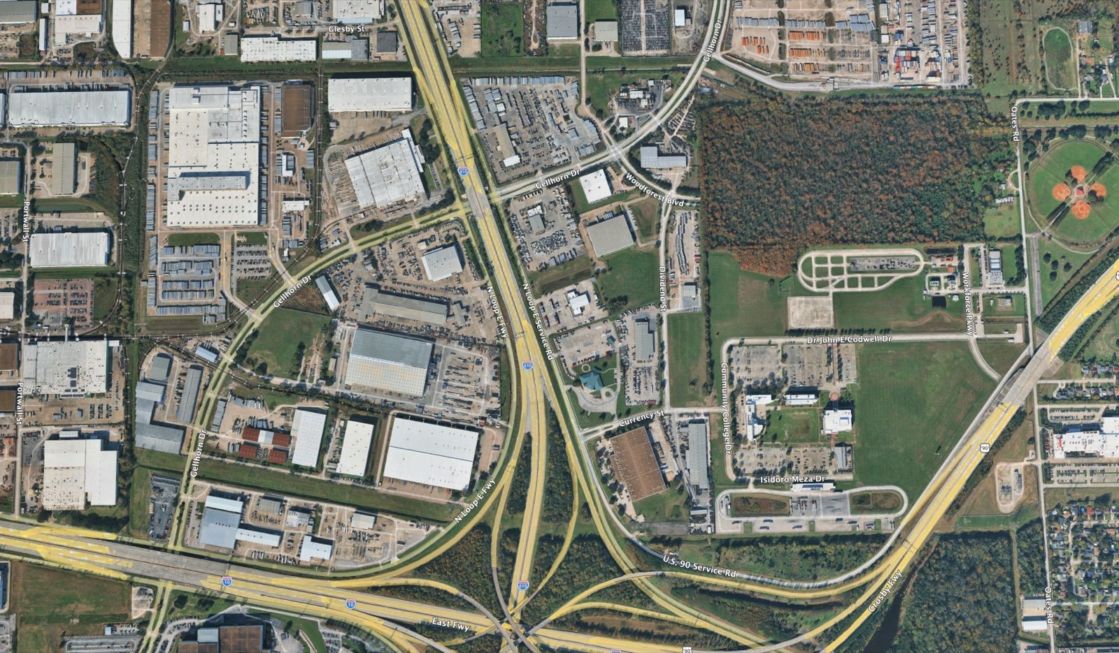 Map of the H125 channel and detention basin project area