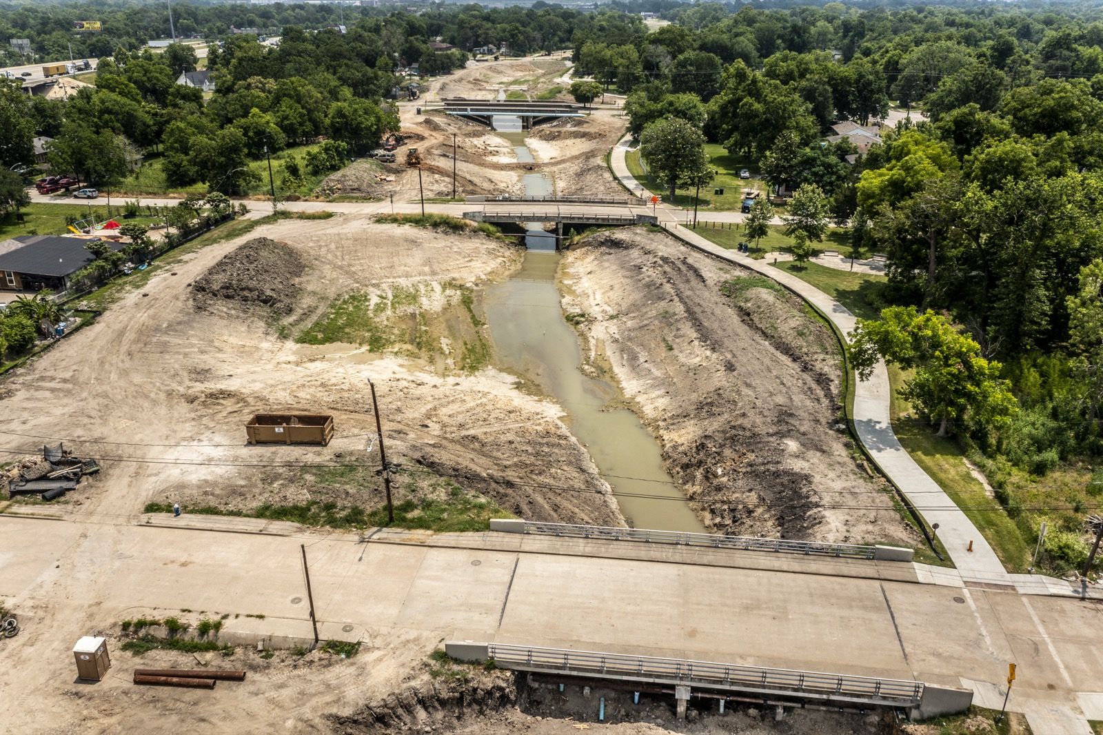 Hunting Bayou channel construction and earthwork