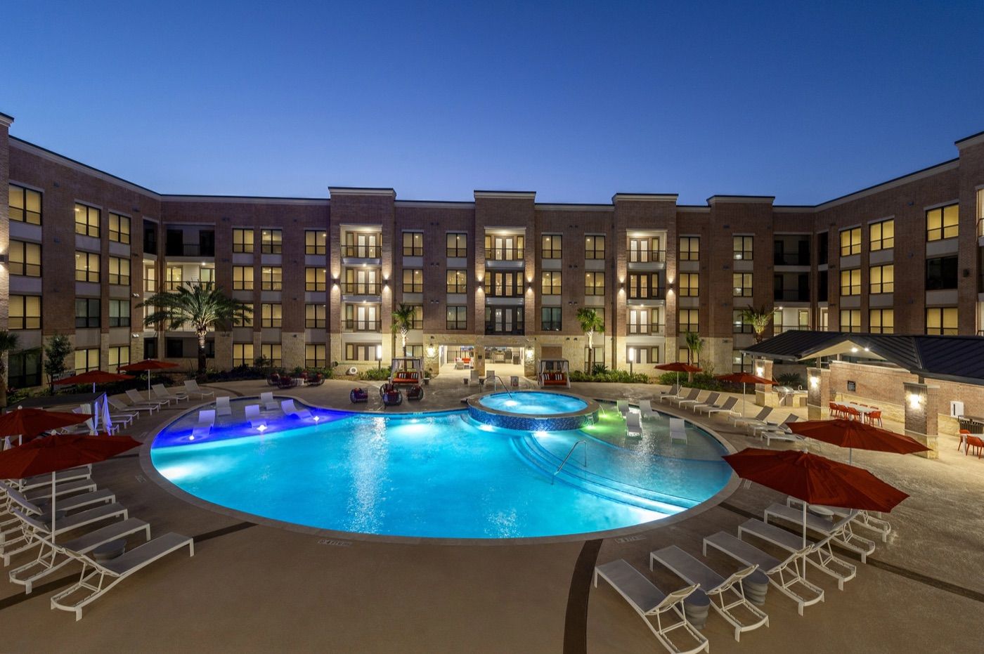 Ivy Lofts completed courtyard with resort-style pool