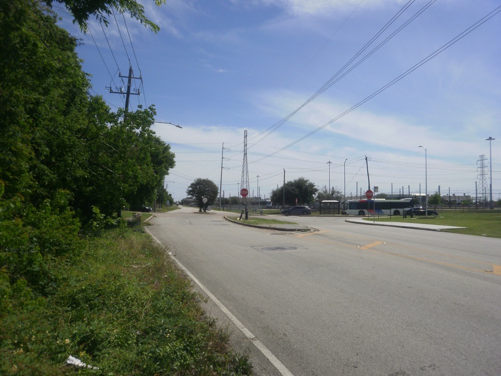 Bayou drainage channel along a utility corridor