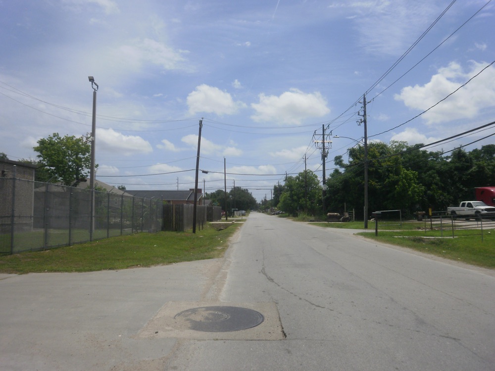 Neighborhood street corridor with utility access