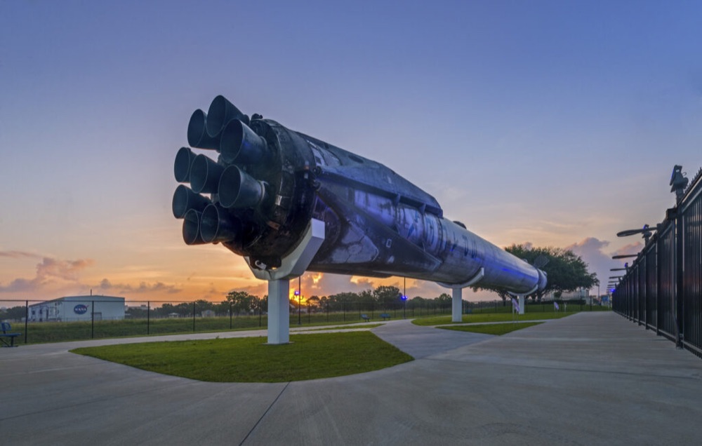 Falcon 9 booster engines at Space Center Houston