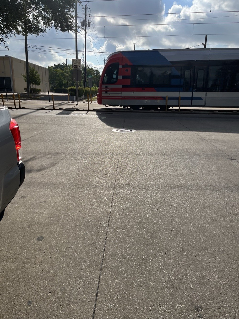Paved rail crossing along the project corridor
