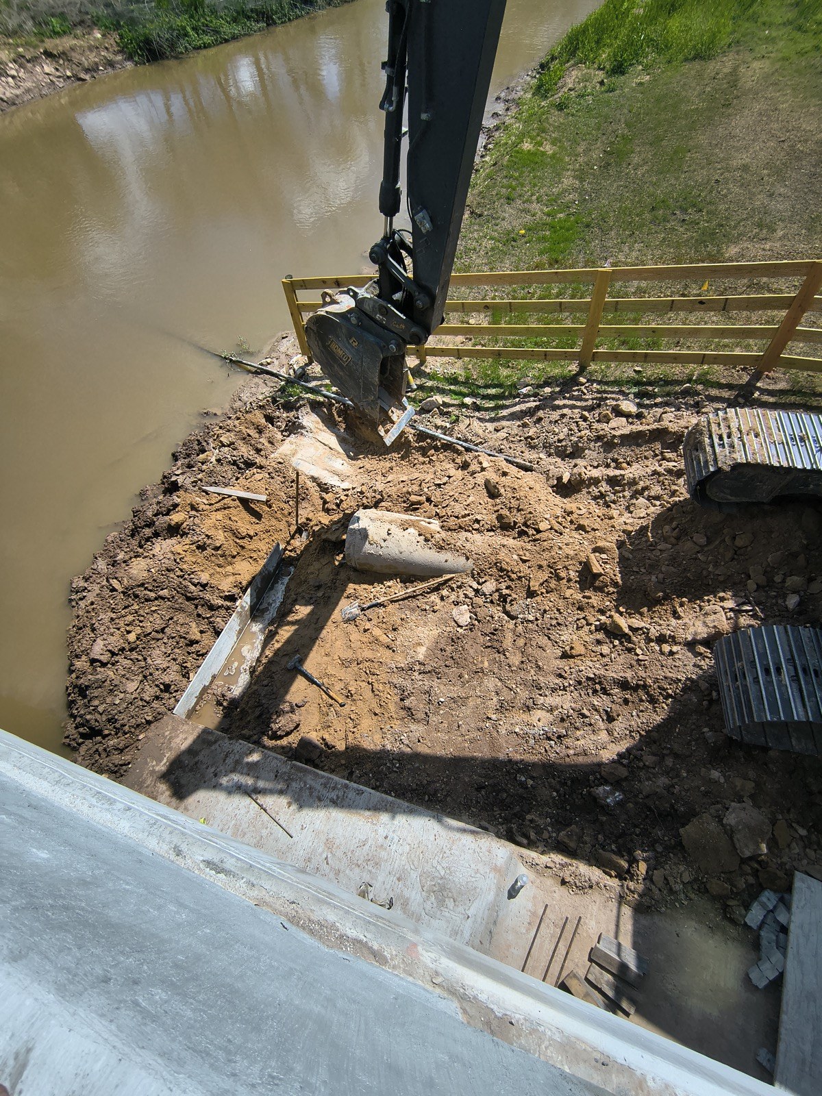 New bridge structure and roadway after construction