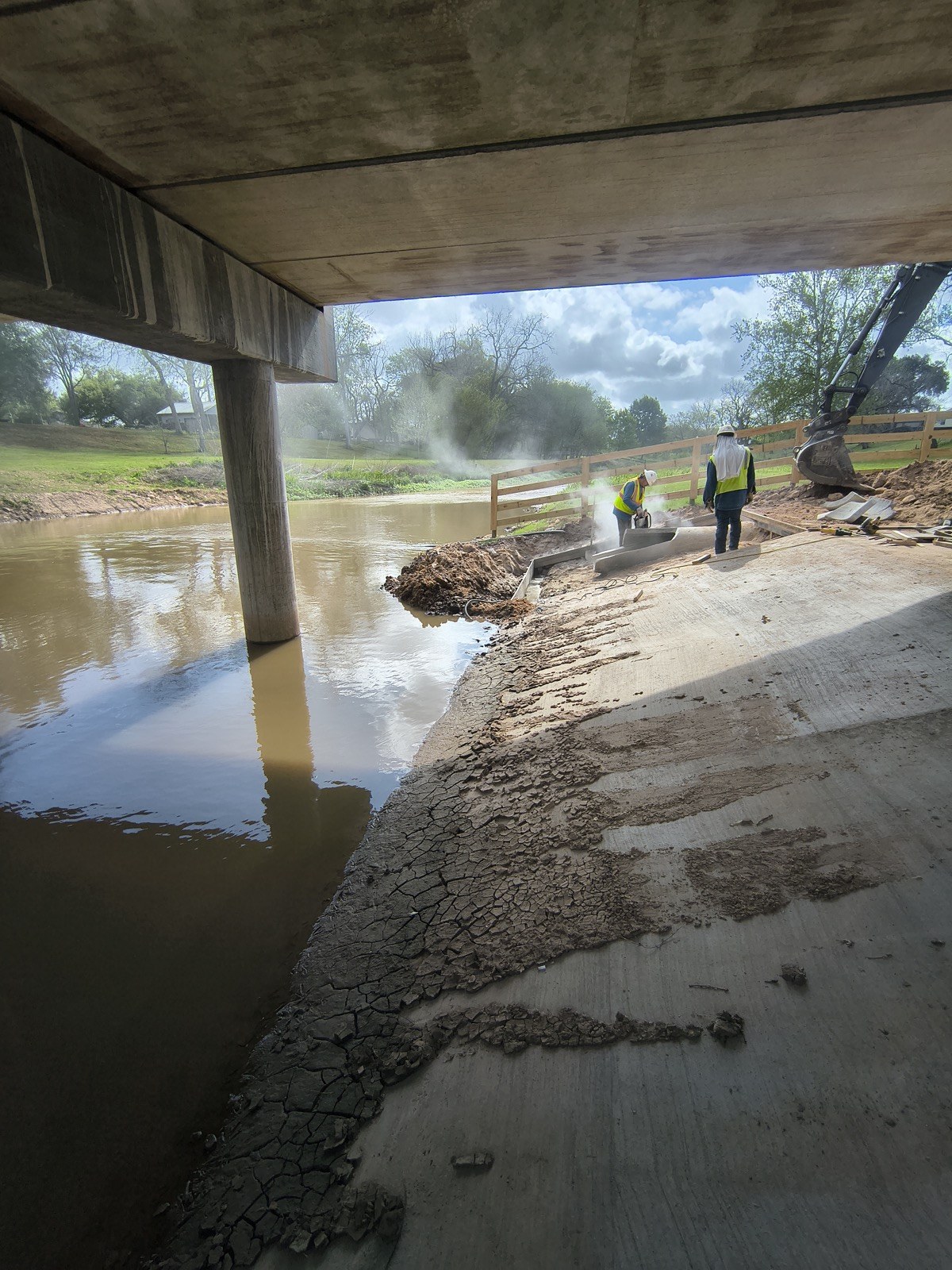 Finished bridge approach and surrounding site work
