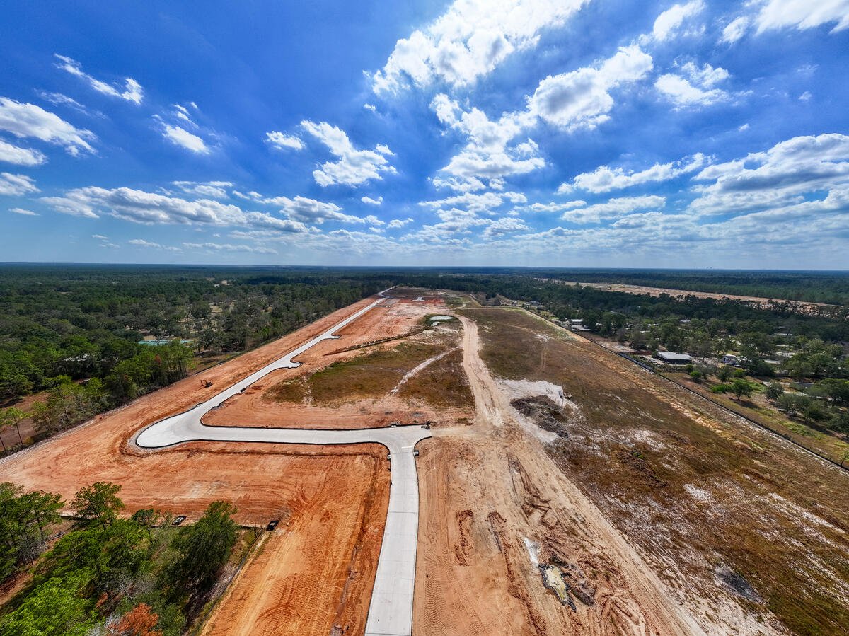 Graded lots and new roadway at Baron Village