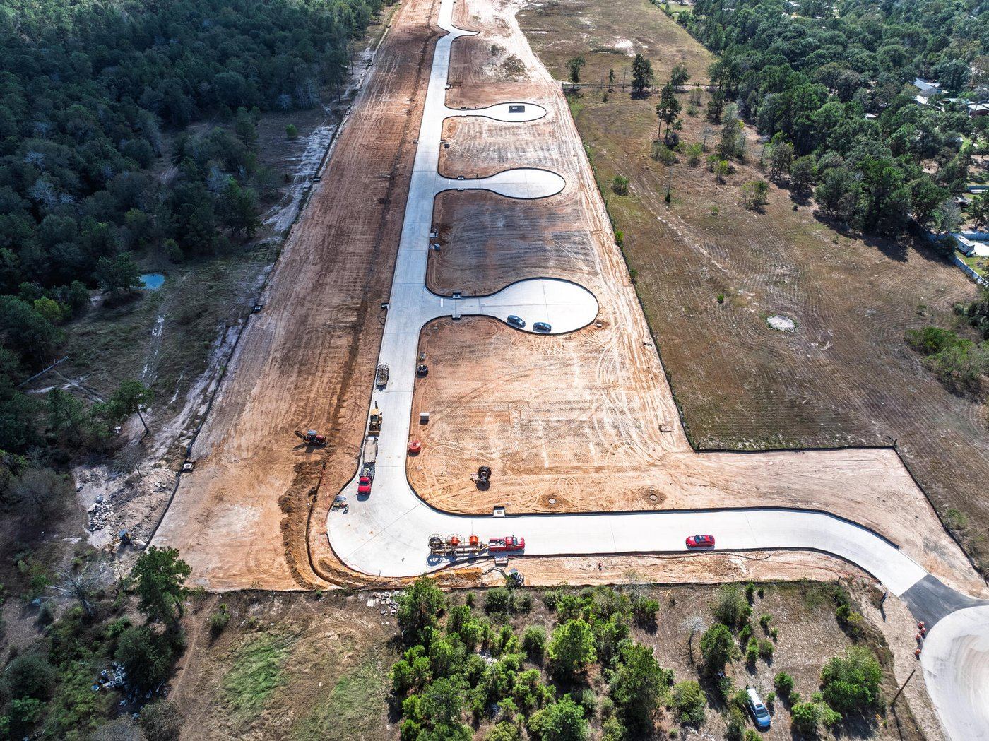 New streets, drainage and lot pads under construction at Baron Village