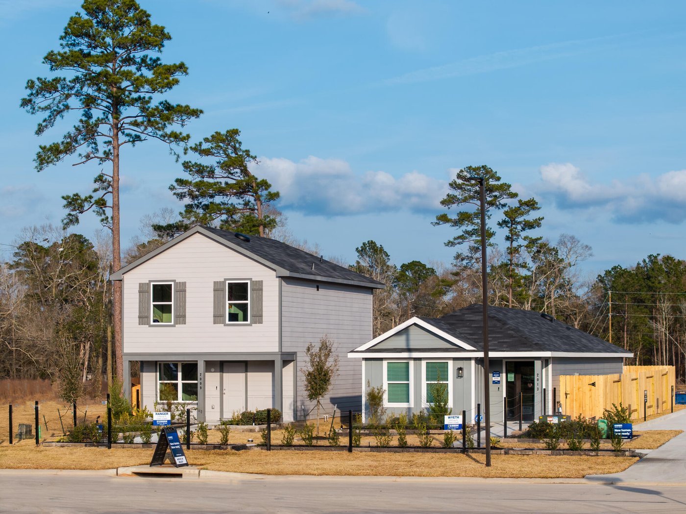 A completed new-construction home in the Gemini Subdivision