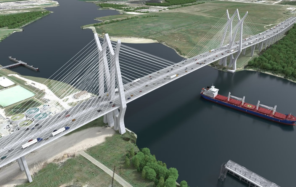 Houston Ship Channel Bridge aerial view