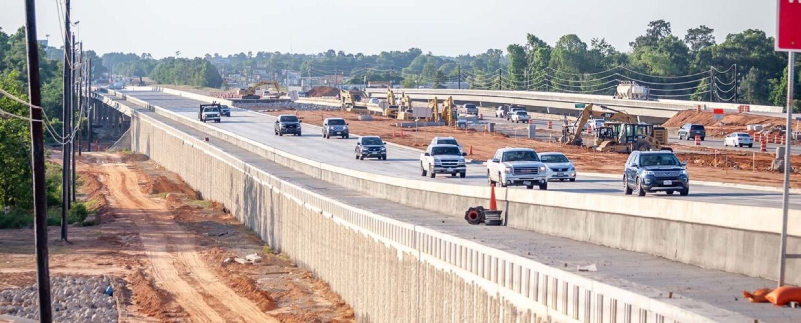 Section A of the SH 249 Tomball Tollway corridor under construction
