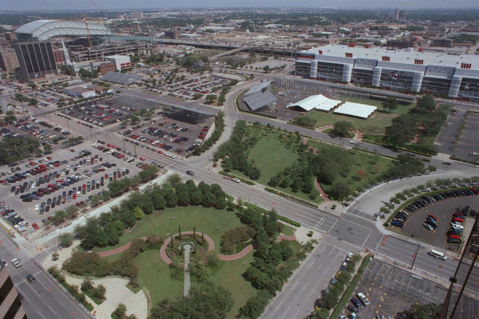 Downtown Houston site in the 1990s, before Toyota Center