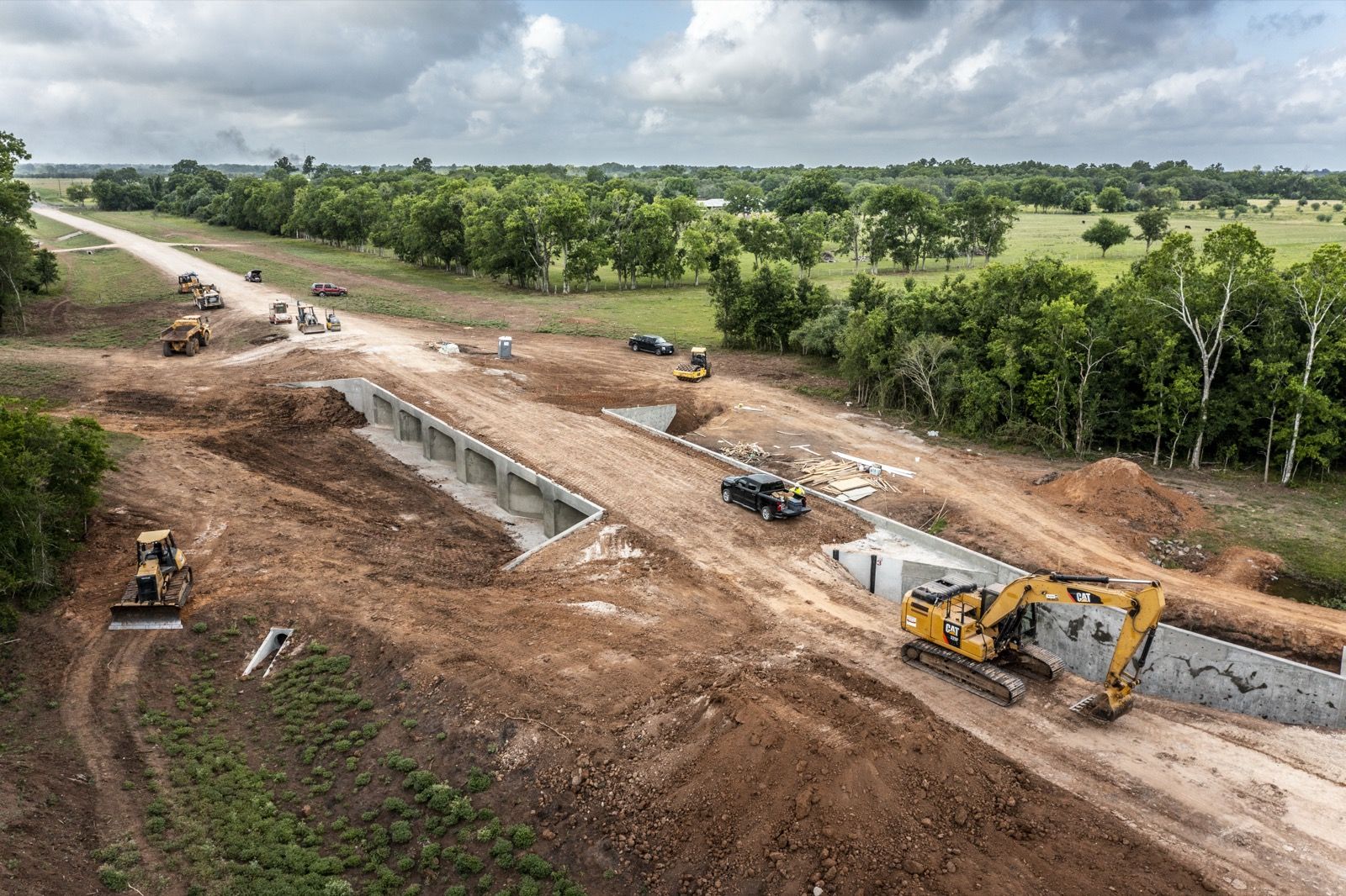 Twinwood Parkway construction, aerial