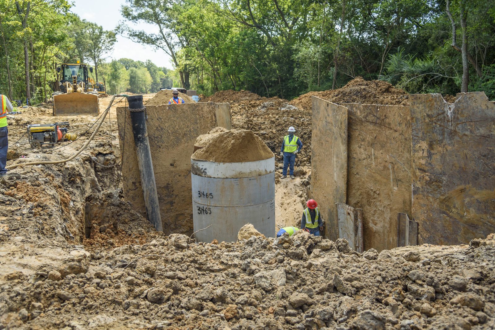 ATL field technician at the water line construction site