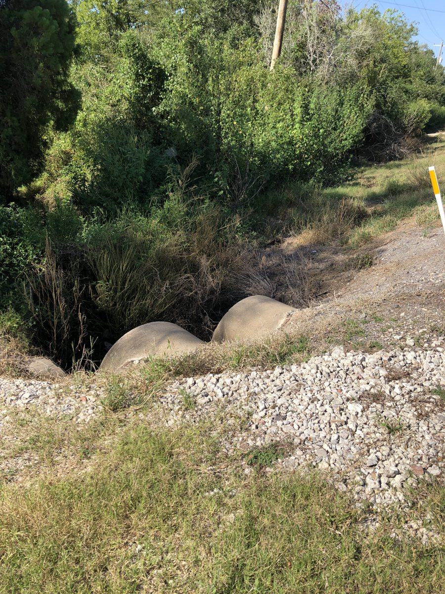 Completed twin culverts and rip-rap along the Wild Peach Village drainage corridor