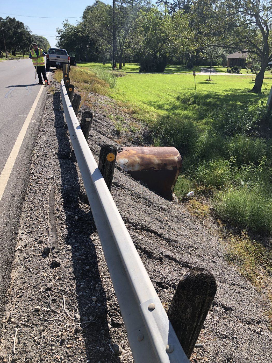 Roadway and drainage inspection along County Road 347 at Wild Peach Village