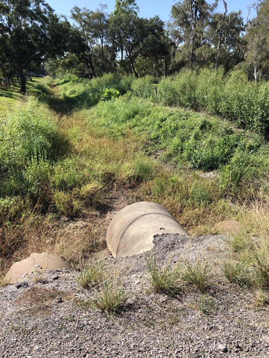 Finished culvert outfall at Wild Peach Village